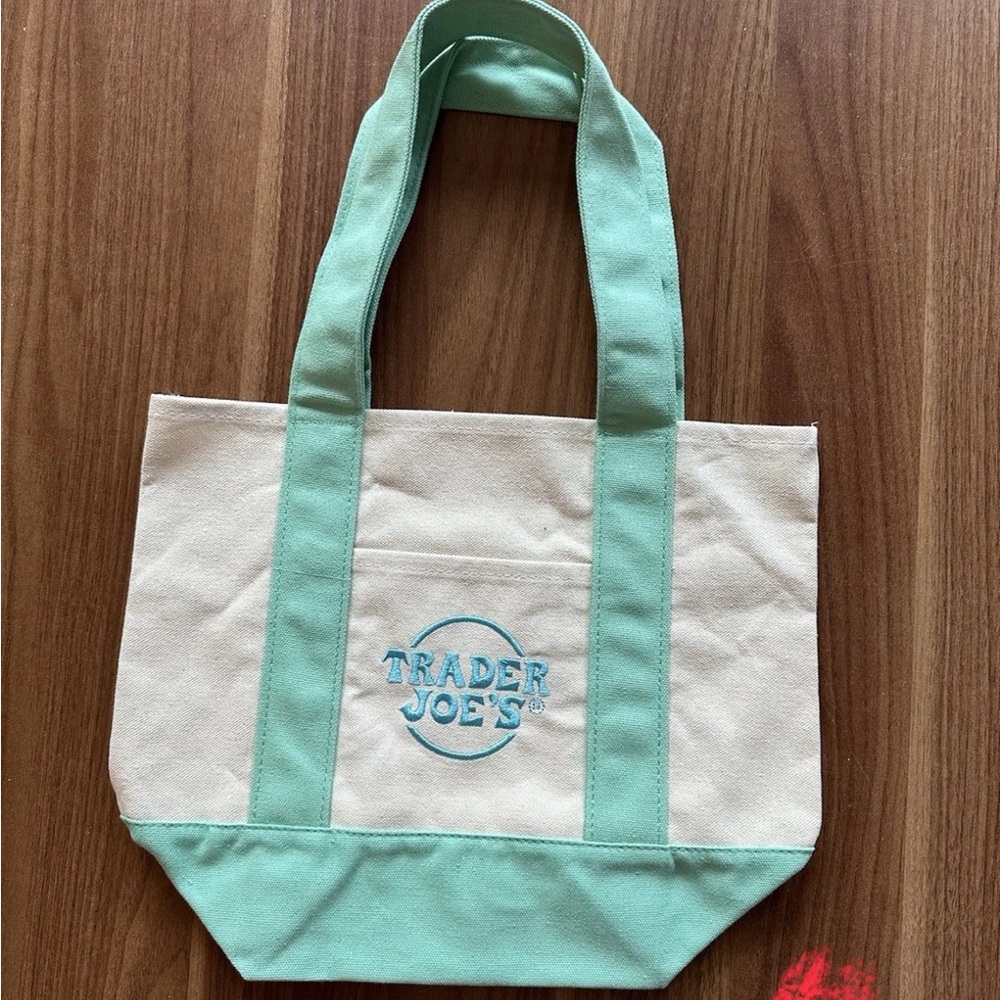 Mint Green and Cream Trader Joe’s Tote Bag